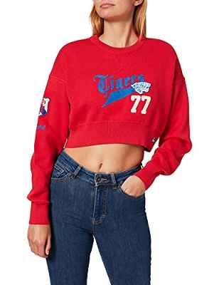 Superdry Varsity Crop Cotton Crew Jumper Sudadera, Hike Red, XL para Mujer