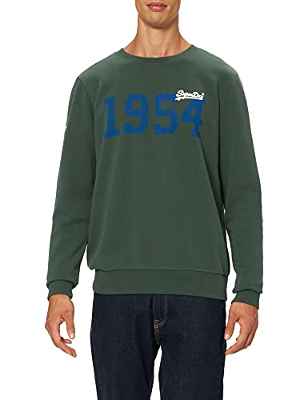 Superdry Vintage Logo AC Crew Neck Sudadera, Enamel Green, M para Hombre