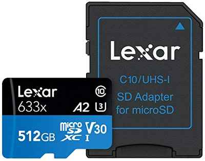 Tarjeta Lexar High-Performance 512GB 633x microSDXC UHS-I