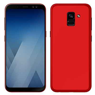 TBOC® Funda de Gel TPU Roja para Samsung Galaxy A8 (2018) - A5 (2018) (5.6 Pulgadas) de Silicona Ultrafina y Flexible