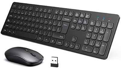 TedGem Teclado y Raton Inalámbrico, 2.4G Combo Teclado Raton Inalambrico, Teclado Raton Inalambrico Español, 2 en 1 USB Ultra Delgado Silencioso Packs de Teclado y Ratón para PC/Laptops/Smart TV