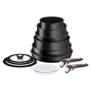 Tefal Ingenio Unlimited On - Juego de 2 sartenes + 2 cazos + guisera + wok + 6 accesorios + 2 Mangos extraíbles, sartenes antiadherentes