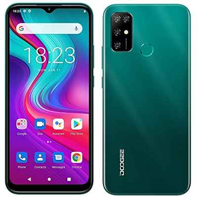 Teléfono Móvil Android 11 DOOGEE X96 Pro, Octa Core 4GB RAM 64GB ROM, Batería 5400mAh, Cámara Cuádruple 13MP, Pantalla HD+ 6,52 Pulgadas, Smartphone Dual SIM + SD (3 Ranuras), Huella Digital Azul