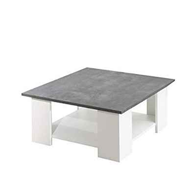 Temahome Mesa de centro cuadrada, 67 x 67 x 30.5 cm, color blanco