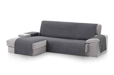 Textilhome - Funda Cubre Sofá Chaise Longue Circus, Protector para Sofás Acolchado Brazo Izquierdo. Tamaño -240cm. Color Gris (Visto DE Frente)