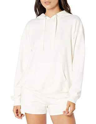 The Drop Remi Sudadera Holgada de Tejido de Rizo Francés con Manga Larga y Capucha para Mujer, Blanco Marfil, M