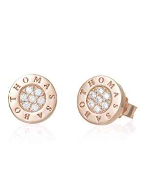 Thomas Sabo Pendientes clásicos Pavé de mujer con circonita, plata de ley 925, H1820-416-14