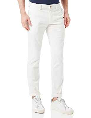 Tommy Hilfiger 1985 Bleecker Slim Flex Chino Pantalones, Ivory, W29 / L36 para Hombre