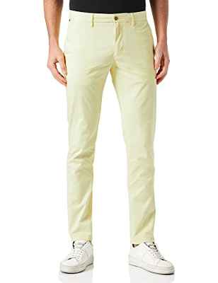 Tommy Hilfiger 1985 Bleecker Slim Flex Chino Pantalones, Lemon Twist, 34W/32L para Hombre