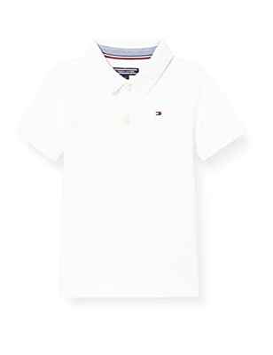 Tommy Hilfiger Boys Tommy Polo S/S, Polo Niños, Blanco (Bright White 123), 176 (Talla del fabricante: 16)