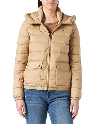 Tommy Hilfiger Chaqueta con Capucha Acolchada LW aislada, Beige, XS para Mujer