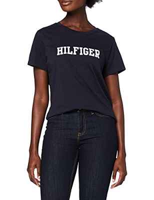 Tommy Hilfiger Cn tee SS Hilfiger Camisa, Desert Sky, MD para Mujer