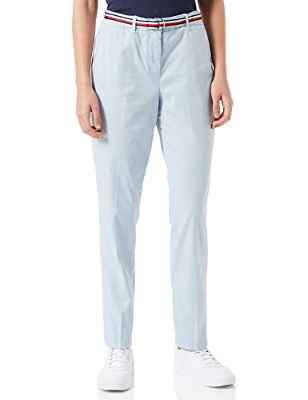 Tommy Hilfiger Hailey Slim CO Tencel Chino Pant Pantalones, Breezy Blue, 36W Regular para Mujer