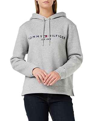 Tommy Hilfiger Heritage Hilfiger Hoodie LS Sudadera con Capucha, Light Grey Htr, L para Mujer