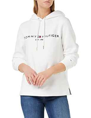 Tommy Hilfiger Heritage Hilfiger Hoodie LS Sudadera con Capucha, White, S para Mujer