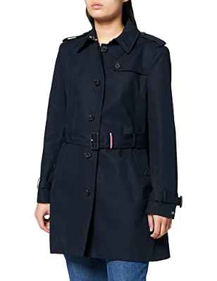 Tommy Hilfiger Heritage Single Breasted Trench Abrigo, Azul (Midnight 403), XL para Mujer