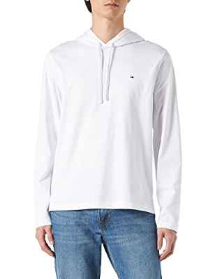 Tommy Hilfiger Lightweight Hoodie Sudadera con Capucha, White, M para Hombre