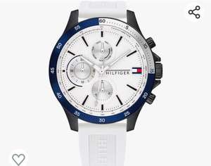 Tommy Hilfiger Reloj Analógico de Cuarzo multifunción para Hombre, con Correa blanco