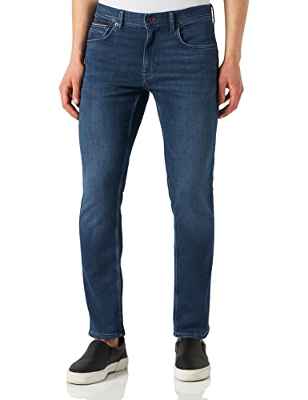 Tommy Hilfiger Straight Denton PSTR Knit Indigo Jeans, 29W x 34L para Hombre