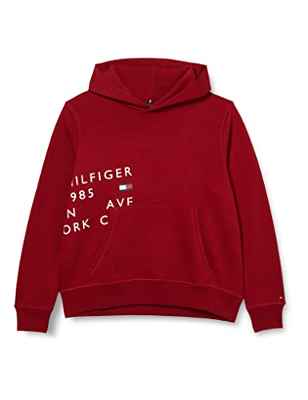 Tommy Hilfiger Sudadera con Capucha con Texto Off Placement, Regatta Red, XL para Hombre