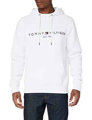 Tommy Hilfiger TH Flex Fleece Hoody Sudadera con Capucha, White, M Hombre