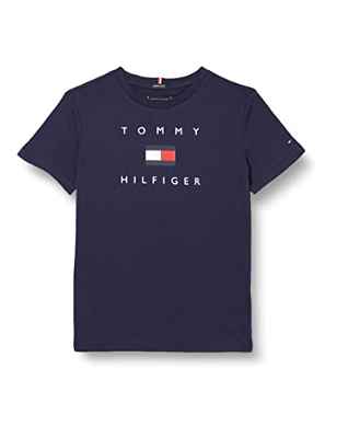 Tommy Hilfiger TH Logo tee S/S Camiseta, Twilight Navy, 80 cm para Niños