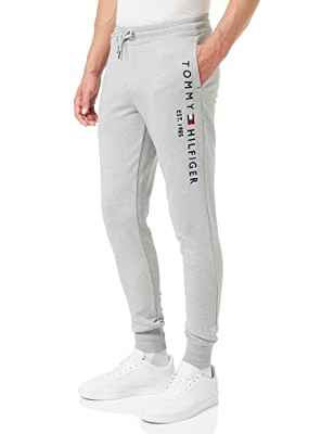 Tommy Hilfiger Tommy Logo Sweatpants Pantalones Deportivos, Light Grey Heather, 34-37 para Hombre