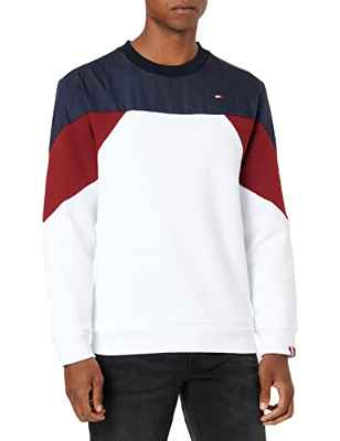 Tommy Hilfiger Tripulación de Temporada Sudaderas, White, L para Hombre