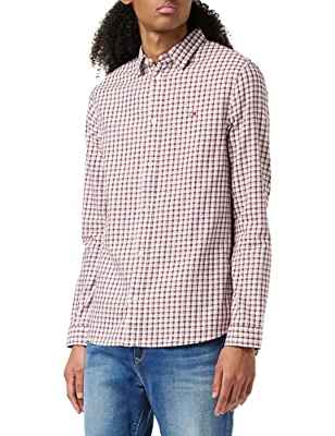 Tommy Jeans TJM Essential-Camisa de Cuadros, Blanco/Multi Check, XL para Hombre