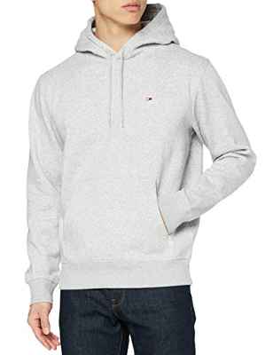 Tommy Jeans TJM Regular Fleece Hoodie Sudadera, Lt Grey Htr, L Hombre