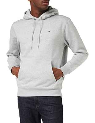 Tommy Jeans TJM Regular Fleece Hoodie Sudadera, Lt Grey Htr, XS para Hombre