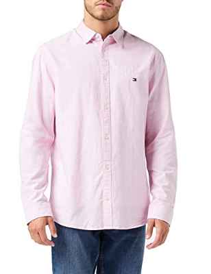 Tommy Jeans TJM Serif Linear Oxford Shirt Camisa, Pearly Pink, M para Hombre