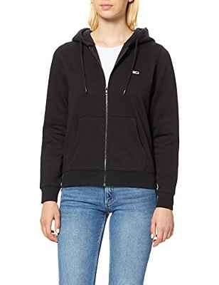 Tommy Jeans Tjw Regular Hoodie Zip Through Sudadera con Capucha, Black, XS para Mujer