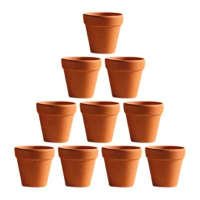 TOPBATHY 10 Piezas Pequeñas Macetas de Terracota Mini Plantadora de Arcilla Suculenta Macetas de Cerámica Maceta con Orificio para Plantas de Aire de Cactus Artesanías Favor de La Boda 3X3 Cm