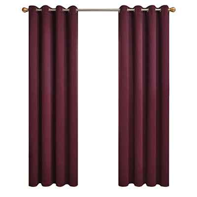 Topfinel Cortinas Salon Modernas Termicas Aislantes Opacas con Ojales para Cocina Habitacion Infantil Dormitorio 2 Piezas Rojo Oscuro 140x175