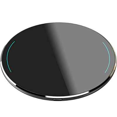 TOZO W1 Cargador Inalámbrico con Certificado Qi Ultrafino Aluminio CNC unibody Rápida Wireless Charger (NO AC Adaptador) (Negro)