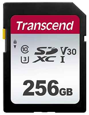 Transcend SDC300S - Tarjeta de Memoria SDXC de 256 GB, Clase 10, U3, V30, Lectura hasta 95 MB/s