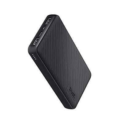 Trust Mobile Primo Batería Externa Carga Rapida 15000mAh, Power Bank Sostenible USB-C 3 A, 69 Horas Extra, 3 Entradas, Cargador iPhone, iPad, Samsung, Xiaomi, Huawei, Airpods, Móvil, Tablet, Negro