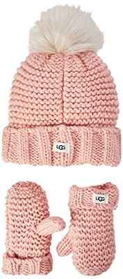 UGG K Infant Girls Solid Knit Set Juego de Accesorios de Invierno, Nube Rosa, Talla única para Bebés