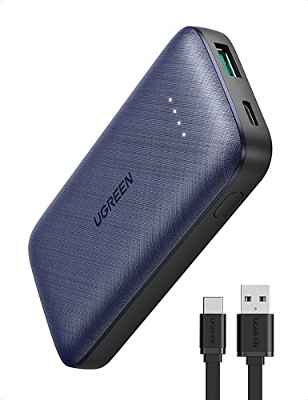 UGREEN 20W Batería Externa Movil PD 3.0, Mini Power Bank USB C 10000mAh Carga Rápida, Cargador Portátil Móvil Pequeño QC 3.0 Compatible con iPhone 14/13/12 Pro/ 11/ XR/XS/ 8, iPad Pro 2022, Galaxy S22