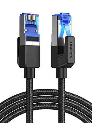 UGREEN Cable Ethernet Cat 8, Cable de Red Trenzado Cable LAN 40Gbps 2000MHz con Conector RJ45, Compatible con PS5, Xbox X/S, PC, PS4, TV Box, Router, Servidor NAS, Cat 7, Cat 6a, 15 Metros