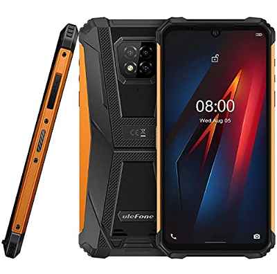 Ulefone Armor 8 Móvil Resistente Android 10, 6.1’’ HD + IP68 Impermeable Antigolpes Teléfono Libre, Helio P60 4GB + 64GB, Cámara Trasera Triple de 16MP, NFC, Desbloqueo Facial&Huella Digital Naranja