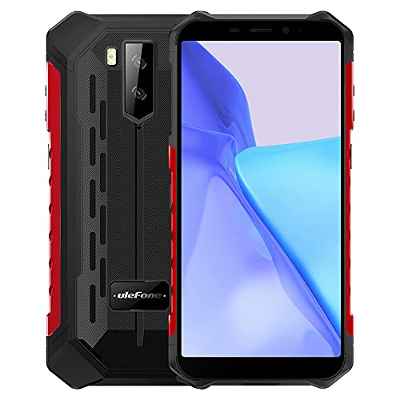 Ulefone Armor X9 Pro Android 11 Móvil Resistente 4G, Octa-Core 4GB+64GB, 5.5" IP68 Teléfono Antigolpes Smartphone,Dual SIM,13MP Cámara Triple Submarina,Batería 5000mAh, Desbloqueo Facial,NFC Rojo