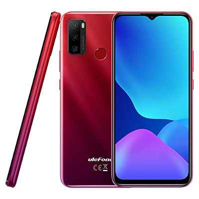 Ulefone Note 10P Móvil Libre, 3GB RAM 128GB ROM, 13MP Triple Cámara Trasera, Dual SIM Smartphone 4G, 6.5'' HD+, 3 Ranuras para Tarjetas, Android 11, Batería 5500mAh, Huella Dactilar Rojo