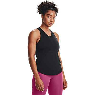 Under Armour Camiseta de Tirantes UA Streaker para Mujer, Mujer, Camiseta, 1361372-001, Negro/Negro/Reflective, Small