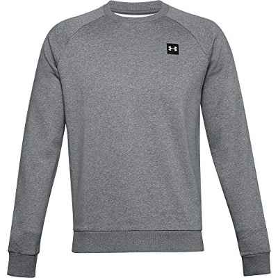 Under Armour Rival Fleece Crew, sudadera hombre, Gris (Pitch Gray Light Heather / Onyx White) , L