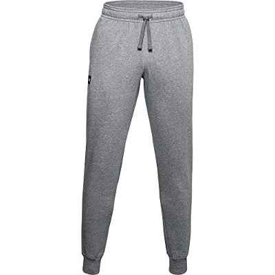 Under Armour Rival Fleece, pantalones de chándal hombre, Negro (Pitch Gray Light Heather / Onyx White) , L