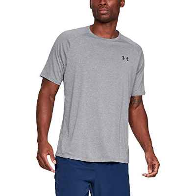 Under Armour Tech 2.0 Shortsleeve Camiseta, Hombre, Gris (Steel Light Heather/Black 036), L