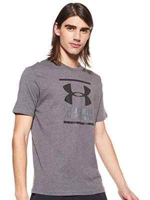 Under Armour UA GL Foundation Short Sleeve tee Camiseta, Hombre, Negro (Charcoal Medium Heather/Graphite/Black), M