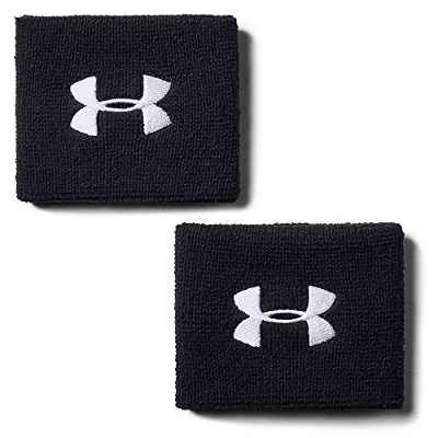 Under Armour Ua Performance Wristband, Pack De 2 Muñequeras Para Hombre, Accesorios Entrenamiento Negro, Talla Única